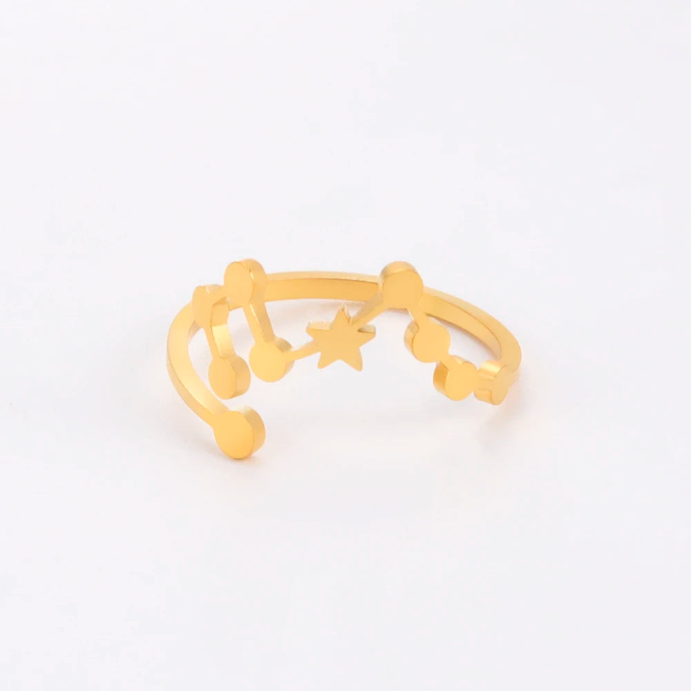 Celestial Zodiac Sign Constellation Ring