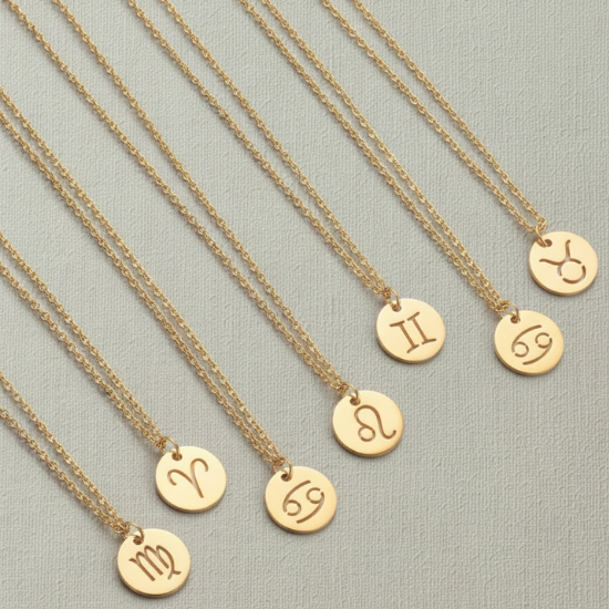 Celestial Zodiac Sign Amulet Necklace