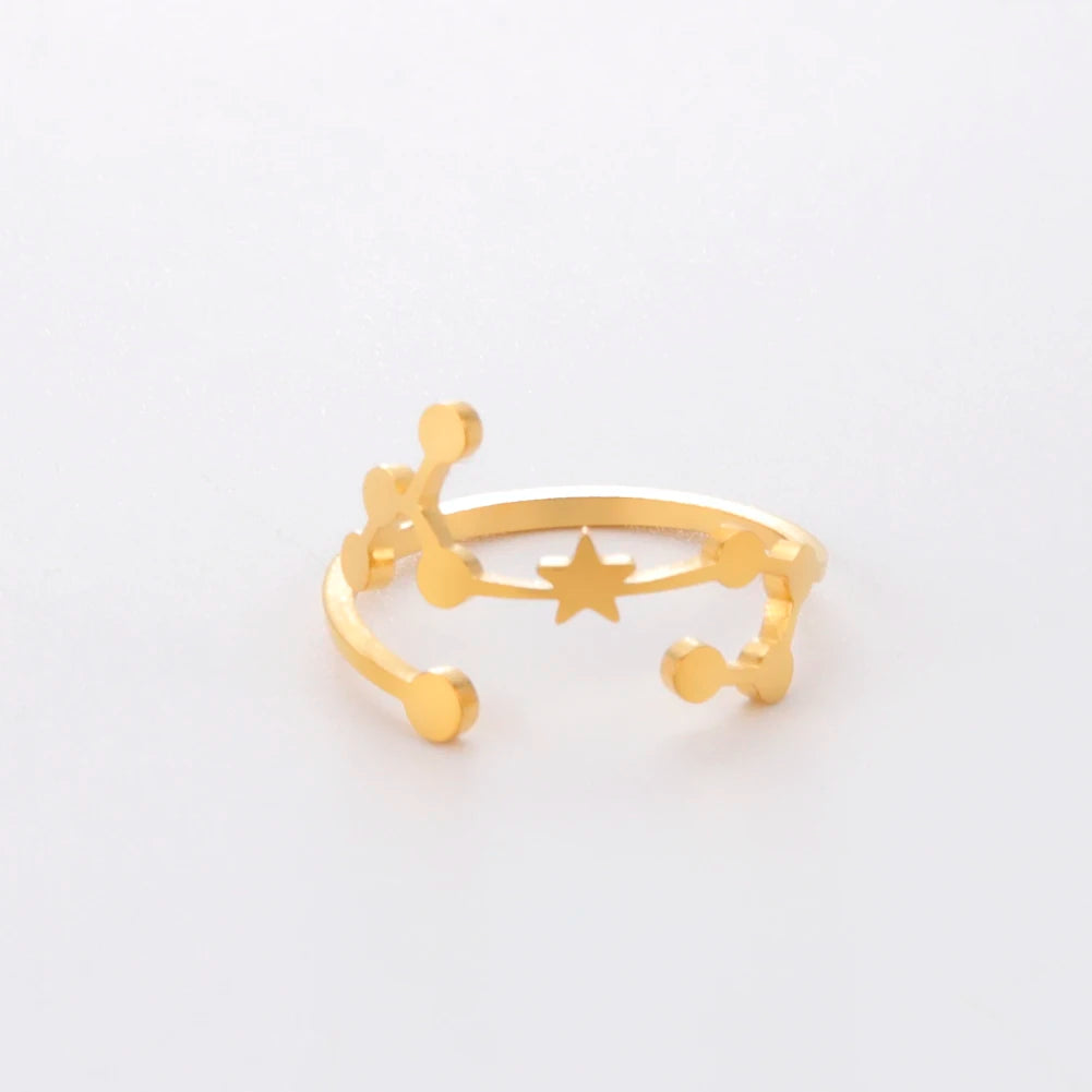 Celestial Zodiac Sign Constellation Ring