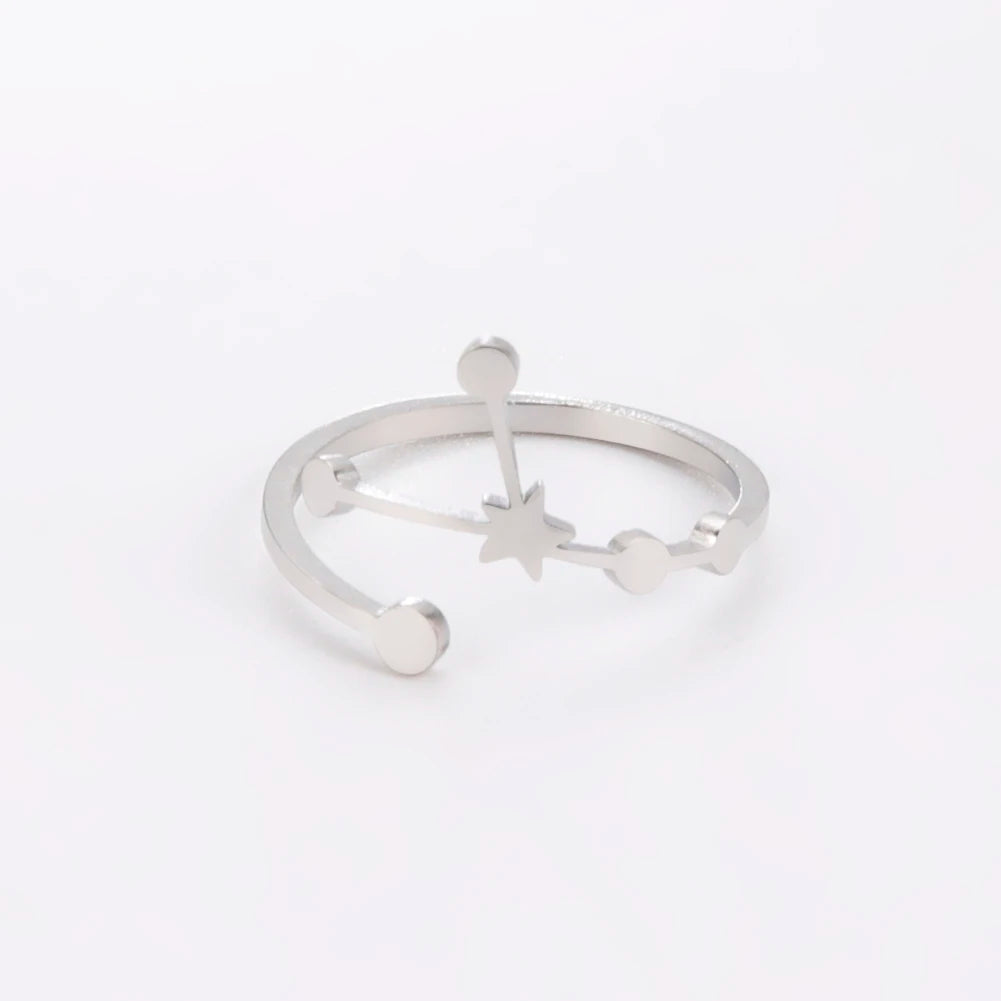 Celestial Zodiac Sign Constellation Ring