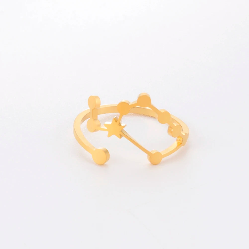 Celestial Zodiac Sign Constellation Ring