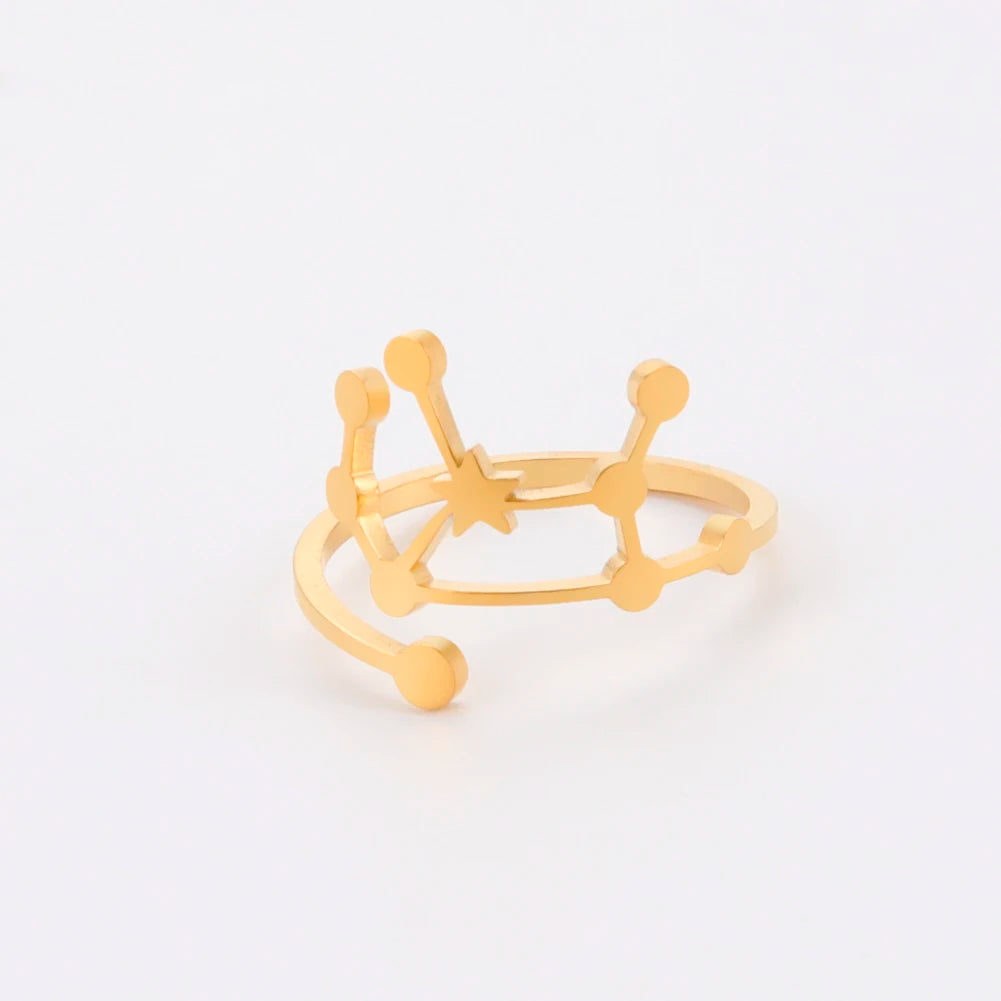 Celestial Zodiac Sign Constellation Ring