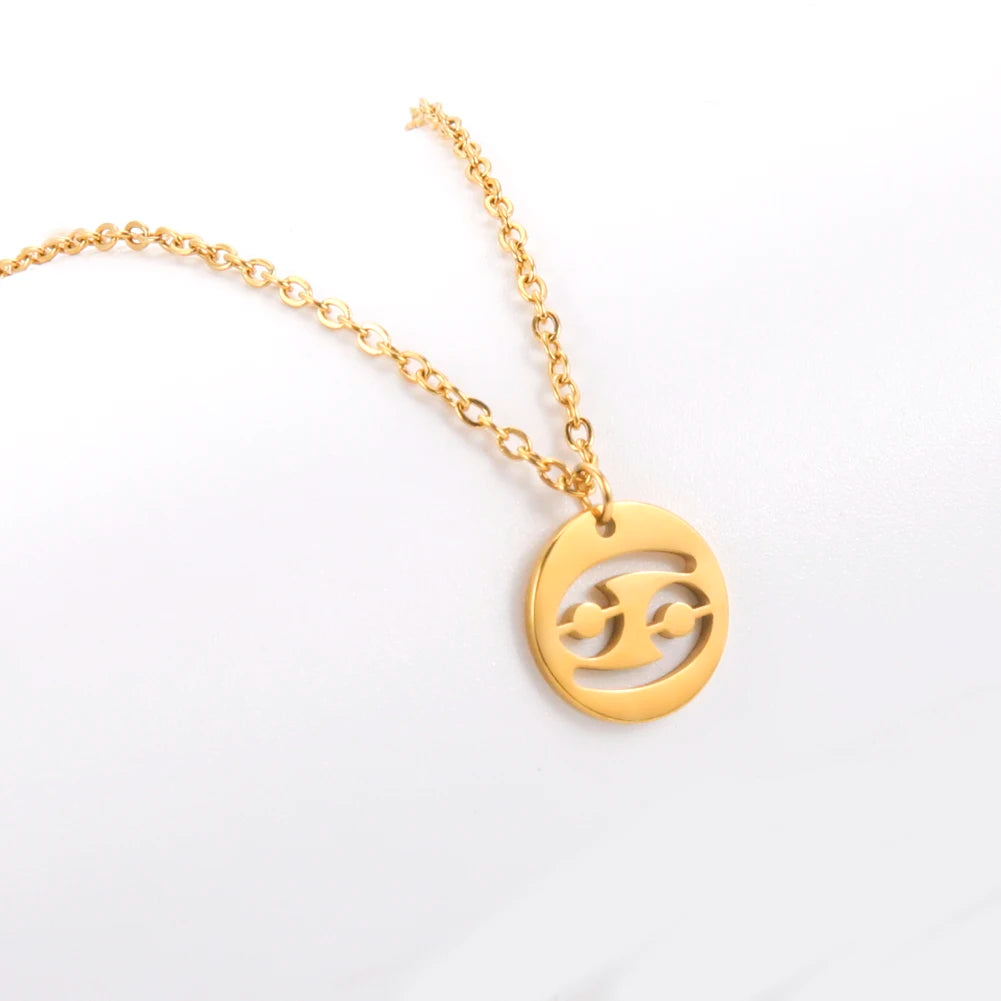 Celestial Zodiac Sign Amulet Necklace
