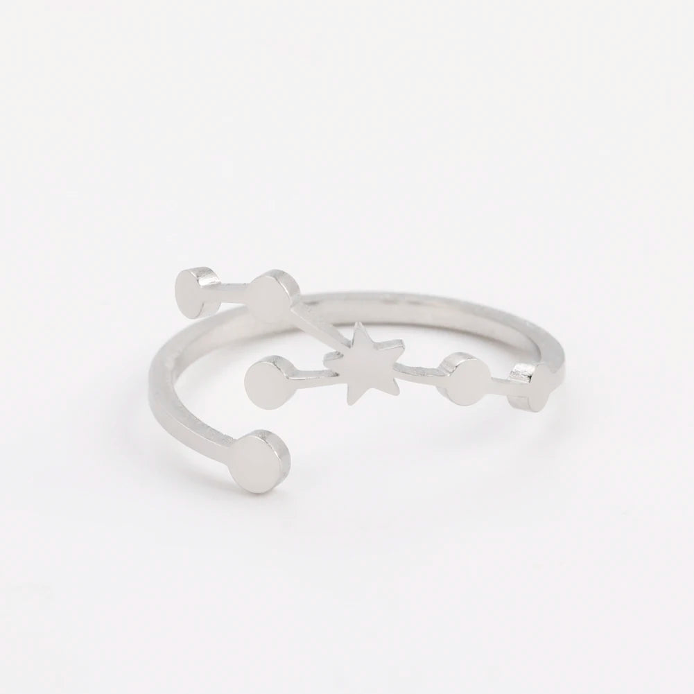 Celestial Zodiac Sign Constellation Ring