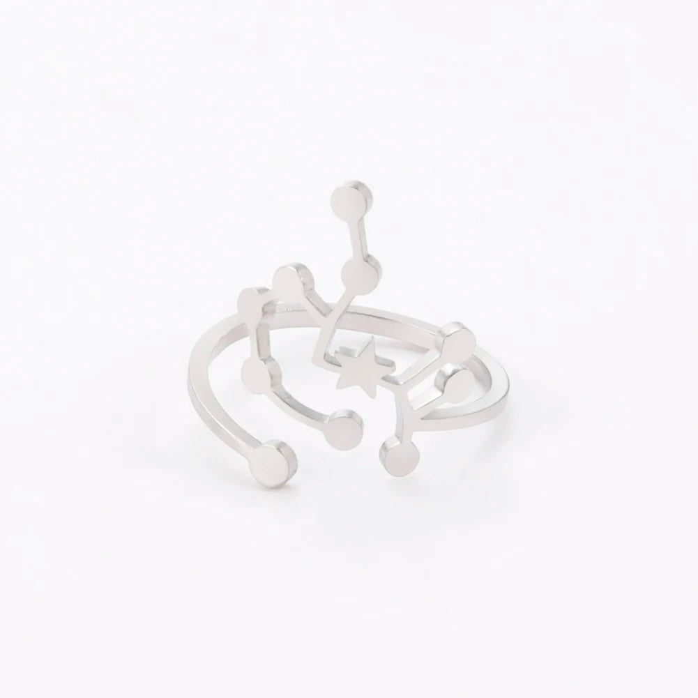 Celestial Zodiac Sign Constellation Ring