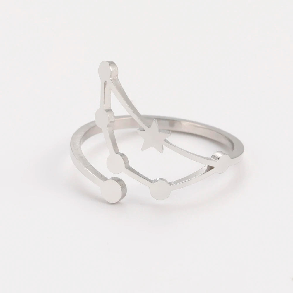 Celestial Zodiac Sign Constellation Ring