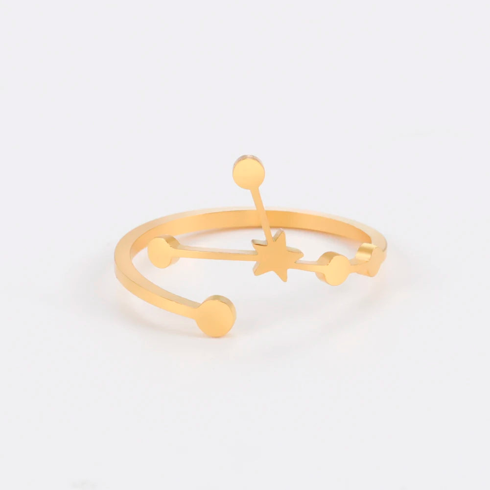 Celestial Zodiac Sign Constellation Ring