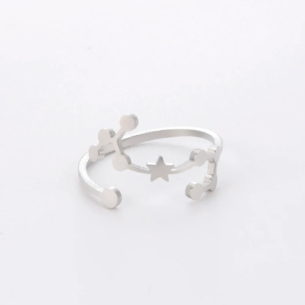 Celestial Zodiac Sign Constellation Ring