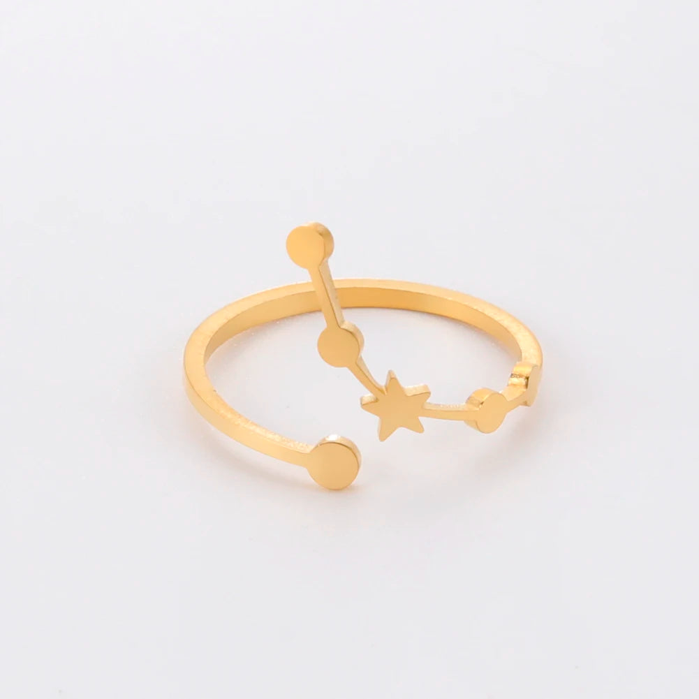 Celestial Zodiac Sign Constellation Ring