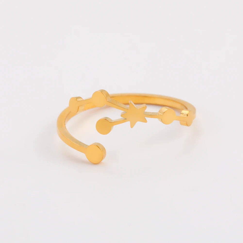 Celestial Zodiac Sign Constellation Ring