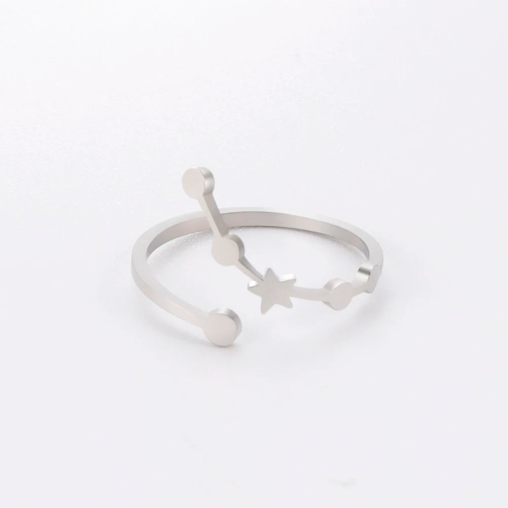 Celestial Zodiac Sign Constellation Ring
