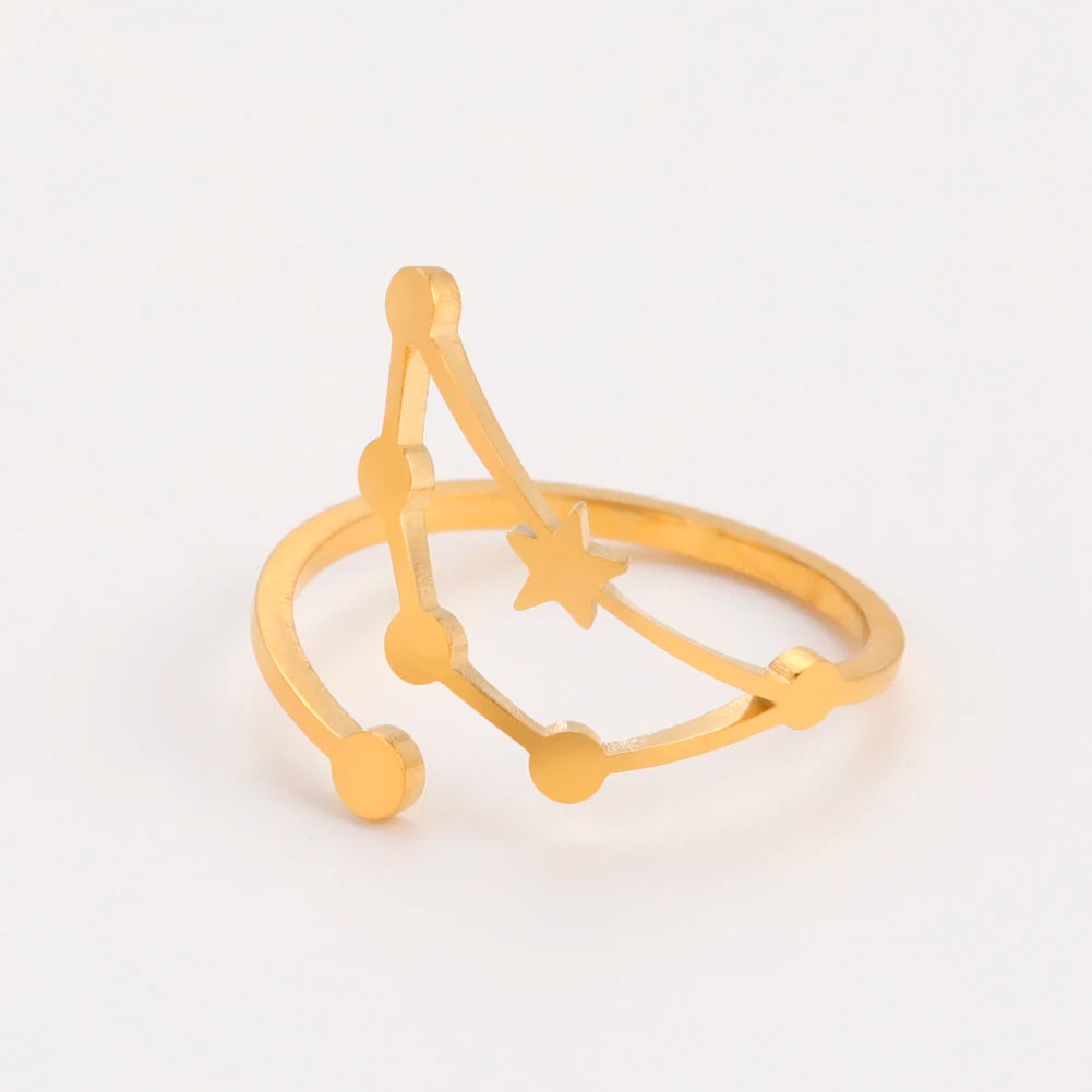 Celestial Zodiac Sign Constellation Ring