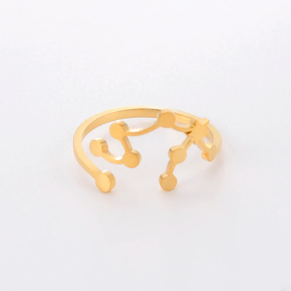 Celestial Zodiac Sign Constellation Ring