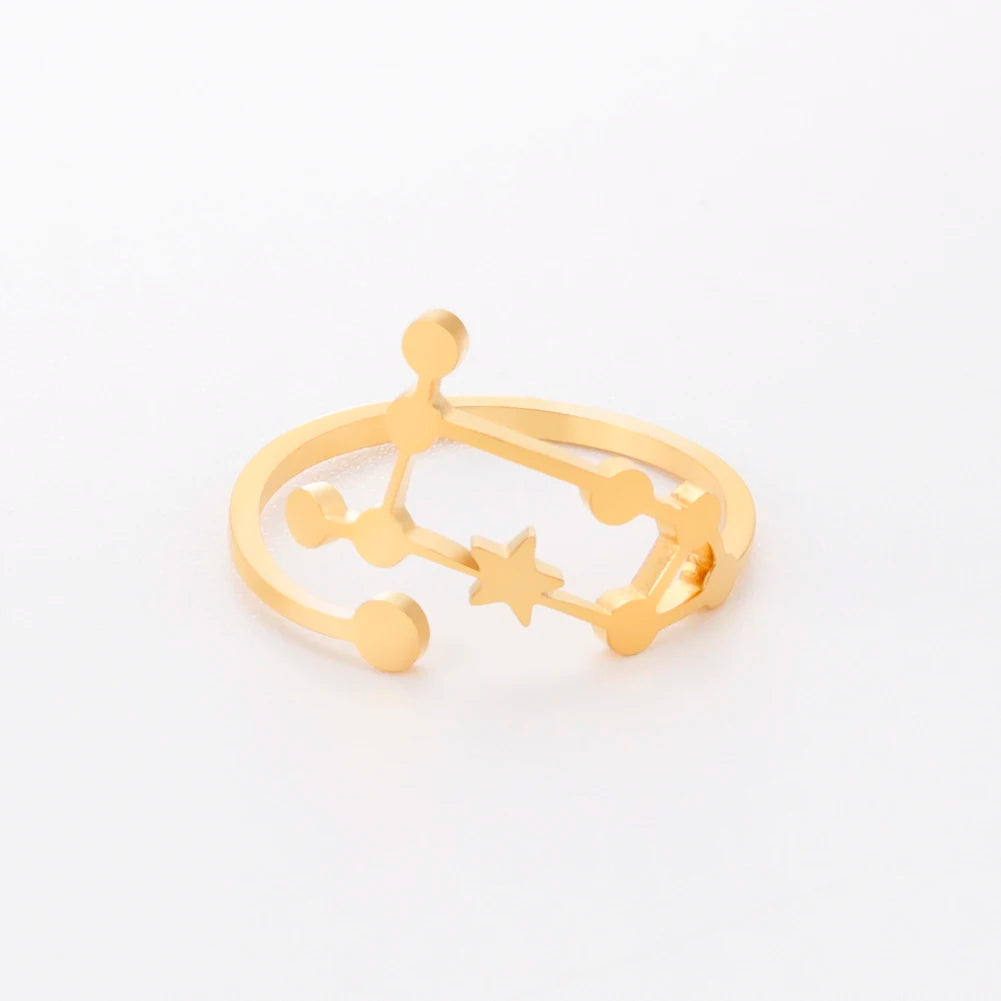 Celestial Zodiac Sign Constellation Ring