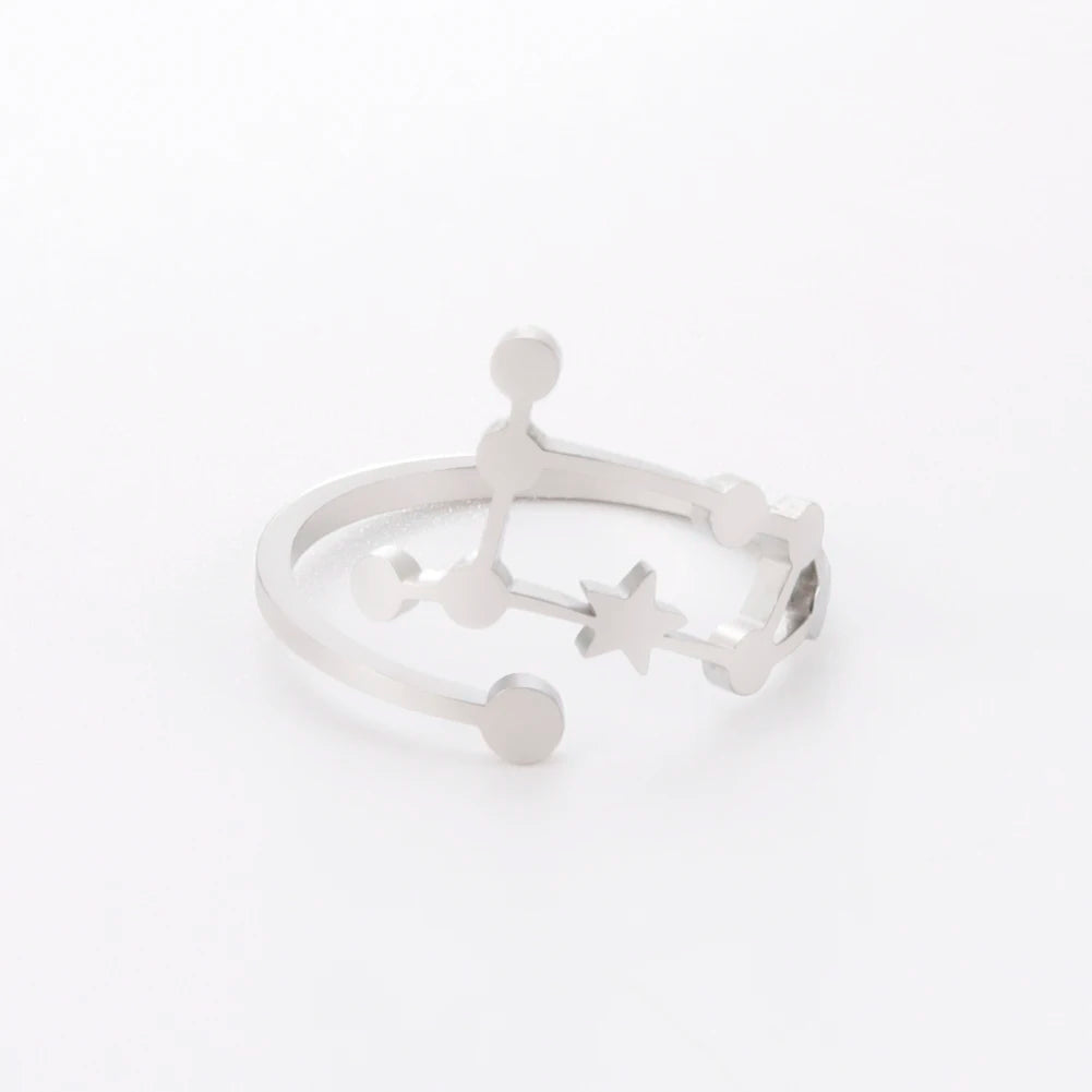 Celestial Zodiac Sign Constellation Ring