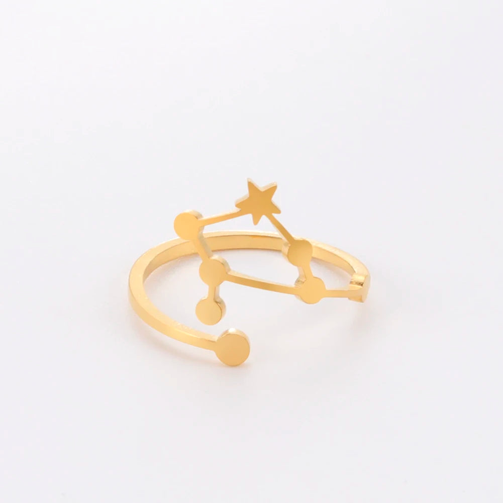 Celestial Zodiac Sign Constellation Ring