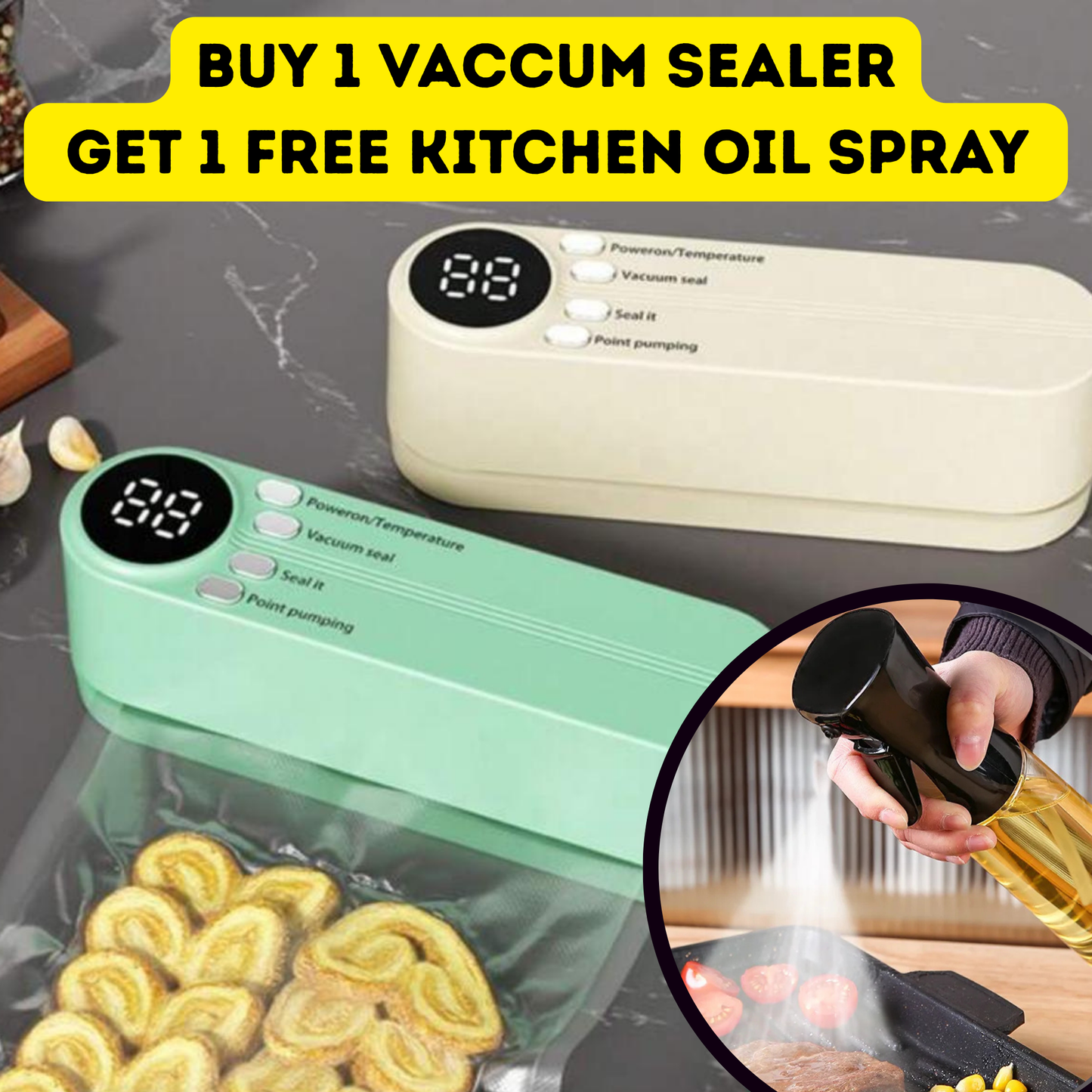 3 in 1 - Vaccum Sealer Pumping Wireless + FREE GIFT